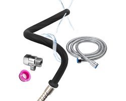 SnelShoppen - Douches en klysma's set met 4 gaten, flexibele inloopslang, siliconen mondstuk, inloopopzetstuk voor mannen en vrouwen, 42 cm + 150 cm s
