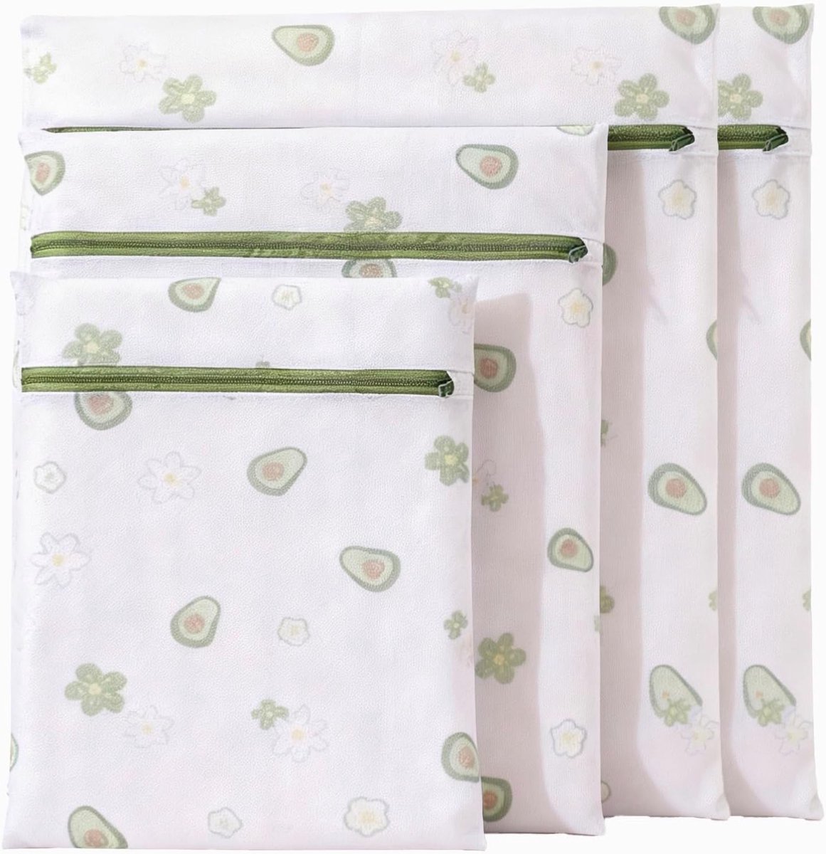 4-delige wasnetset in verschillende maten, versterkt wasnet voor de wasmachine met fijn gaas, zelfsluitende rits, scheur- en slijtvast, ideaal voor delicate kleding