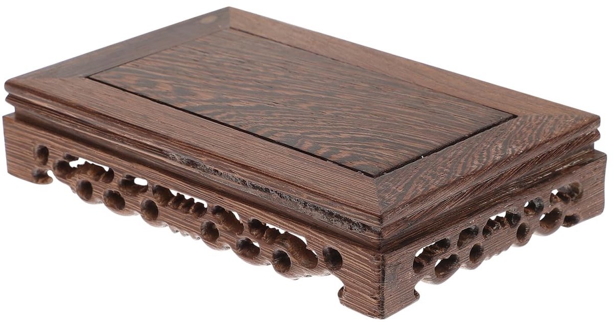 Allecto - Houten Staander - Vaas Stand - Vintage Kleur - Bonsai Pedestal - Perfect voor Bloemen - Uniek Design