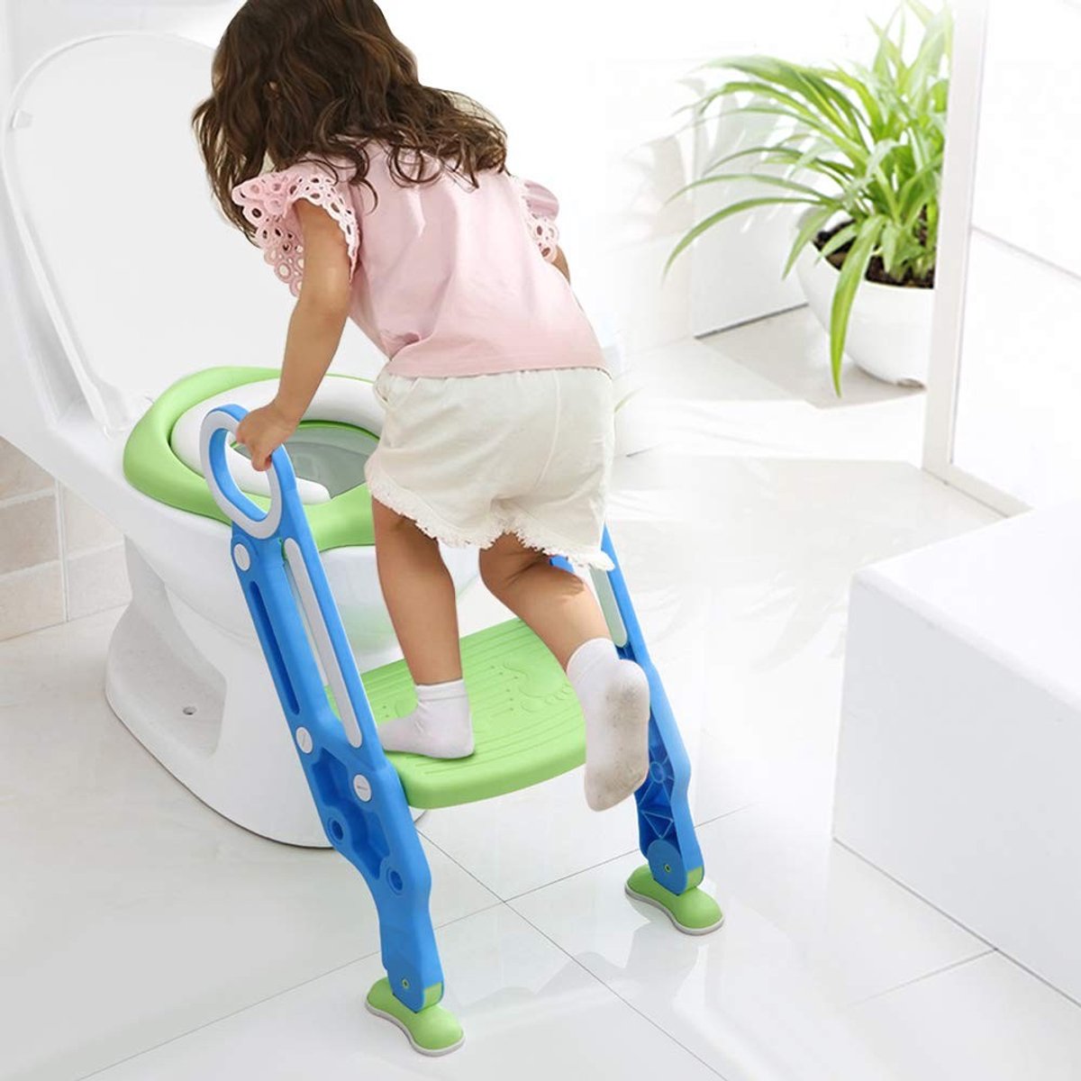 aladdien - Toilet Trainer - Hoogte Verstelbaar - Veiligheid en Comfort - Modern - Voor Kinderen - Ideaal voor Zindelijkheidstraining - Kleur: Wit