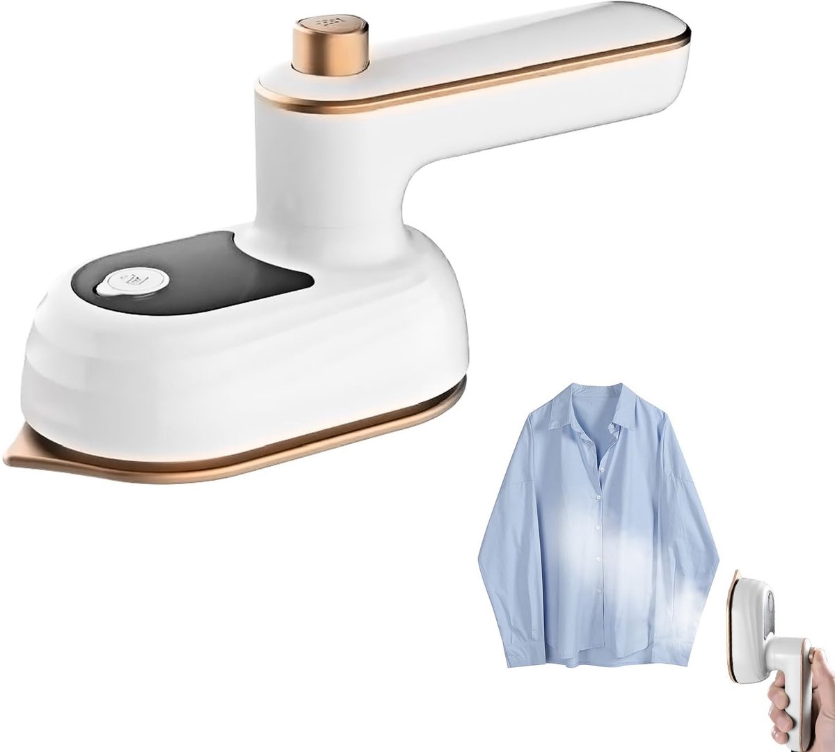 Allecto - Mini Vouwbare Reisstrijkijzer - Handstoomgenerator - Lichtgewicht en Draagbaar - Wit - Voor Thuis en Reizen - 50ml Watertank
