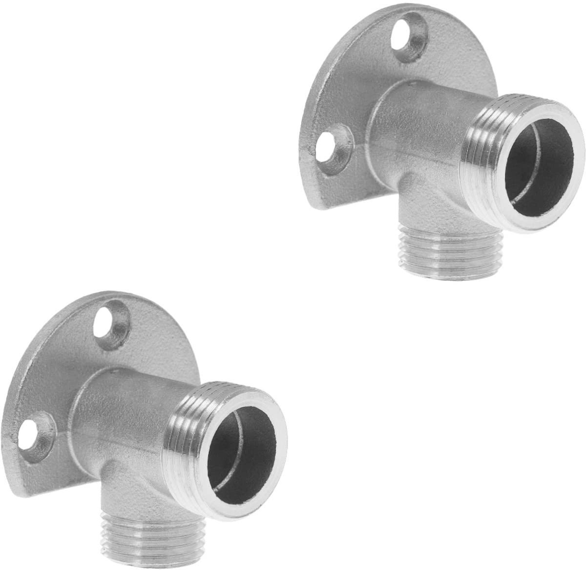 aladdien - Wandmontage Mengkraan - Roestvrij Staal - Duurzaam - Zilver - Installatieset - Geschikt voor Badkamer - 2 Stuks