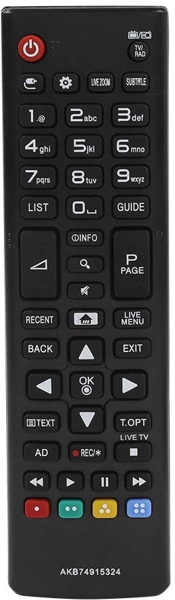 Allecto - Intelligent Remote Control - Geschikt voor LCD LED TV - Duurzaam en gebruiksvriendelijk - Hoge kwaliteit - Batterij niet inbegrepen - 8 m..