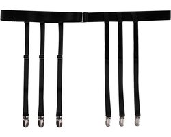 Elegante jarretellenhouder voor dames met 6 metalen clips, verstelbare tailleband, perfect voor kousen en panty's