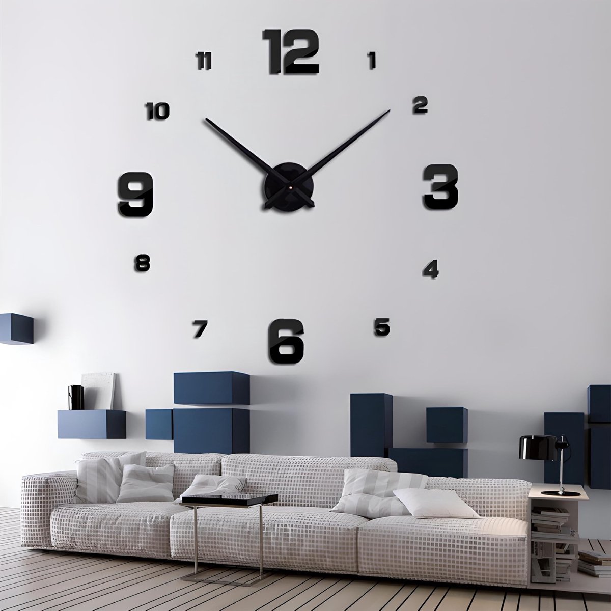 Retoo Modern Wandklok - Aanpasbaar van 70 tot 130 cm, Stijlvolle Decoratie voor Thuis en Kantoor