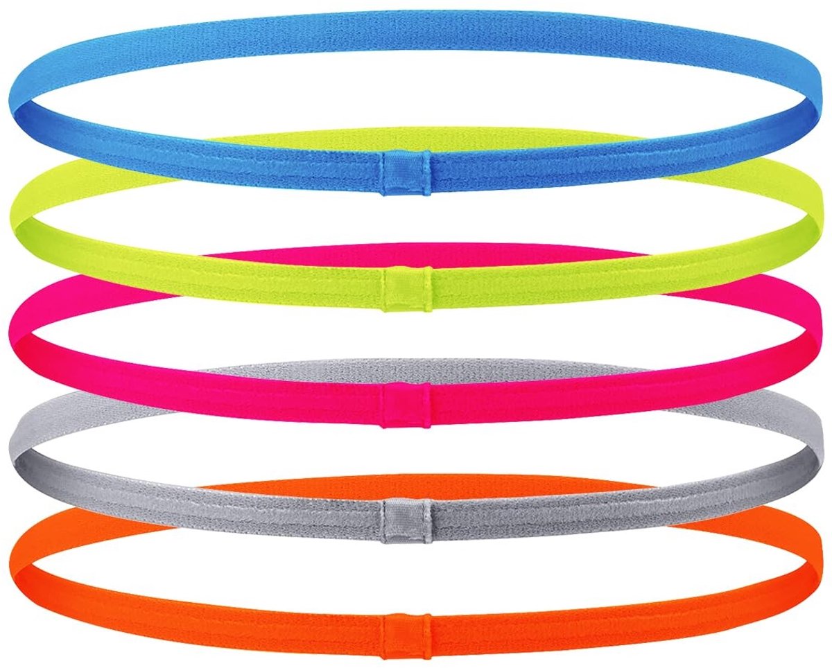 aladdien - Sporthoofdband - Elastische sporthaarbanden - Antislip voor actieve dames - 5 kleuren - Ideaal voor fitness - Comfortabel en stijlvol