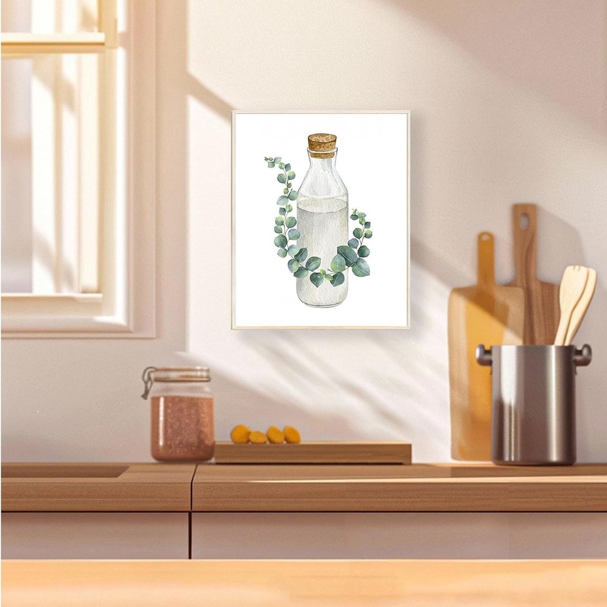 Set van 4 Botanische Posters voor Keuken en Eetkamer - Minimalistische Wanddecoratie, 20x25cm, Boho Stijl, Kunstdrukken voor Modern Interieur — cadeau in Wonen & Interieur - foto 3