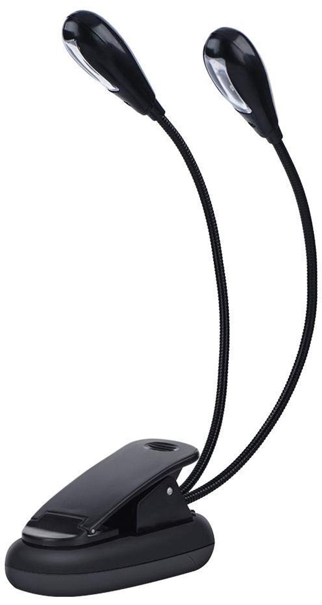 JHUBERS - Led-muziekstandaard - Flexibele leeslamp - Oplaadbaar en oogverzorgend - Mini-ledlamp met dubbele armen - Voor boeken en muziek - Ideaal...