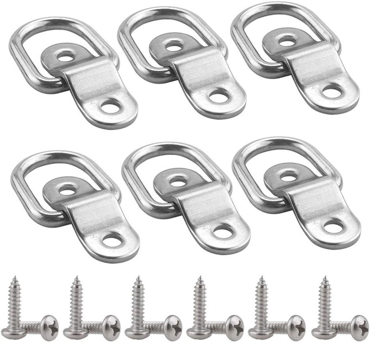 Zurringen en Spannringe voor Ladingsbeveiliging in Aanhangers, LKW's en Botens - 6 Stuks Geschmiedde Augplaten met 12 Schroeven
