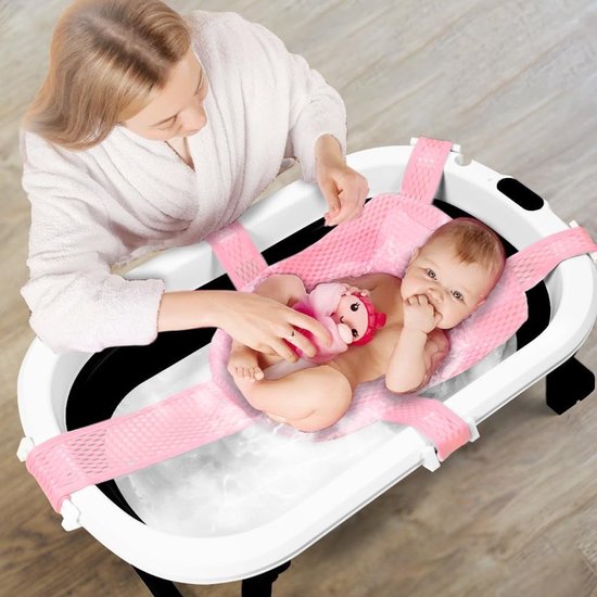 Babybadzitnet Antislip en Verstelbaar voor Pasgeborenen 0-3 Jaar - Veilige Badoplossing — afbeelding 2