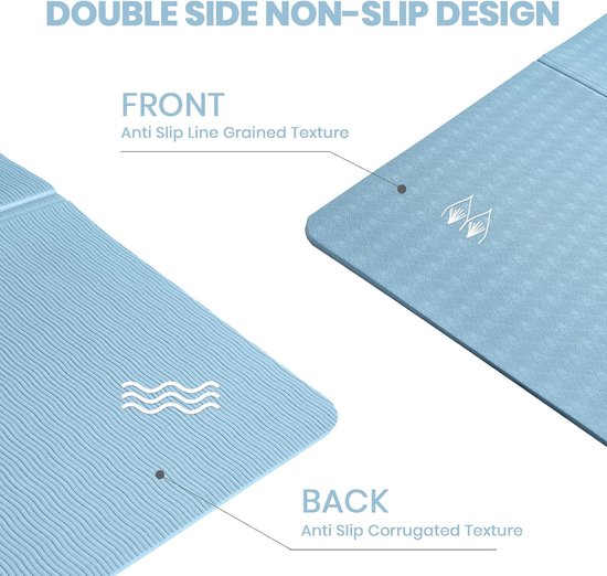 Opvouwbare yogamat antislip draagbare fitnessmat - lichtgewicht gymnastiekmat - pilates sport reizen mat - oefenmat voor vrouwen en mannen - 183 x 61 x 06 cm Yoga mat — afbeelding 5