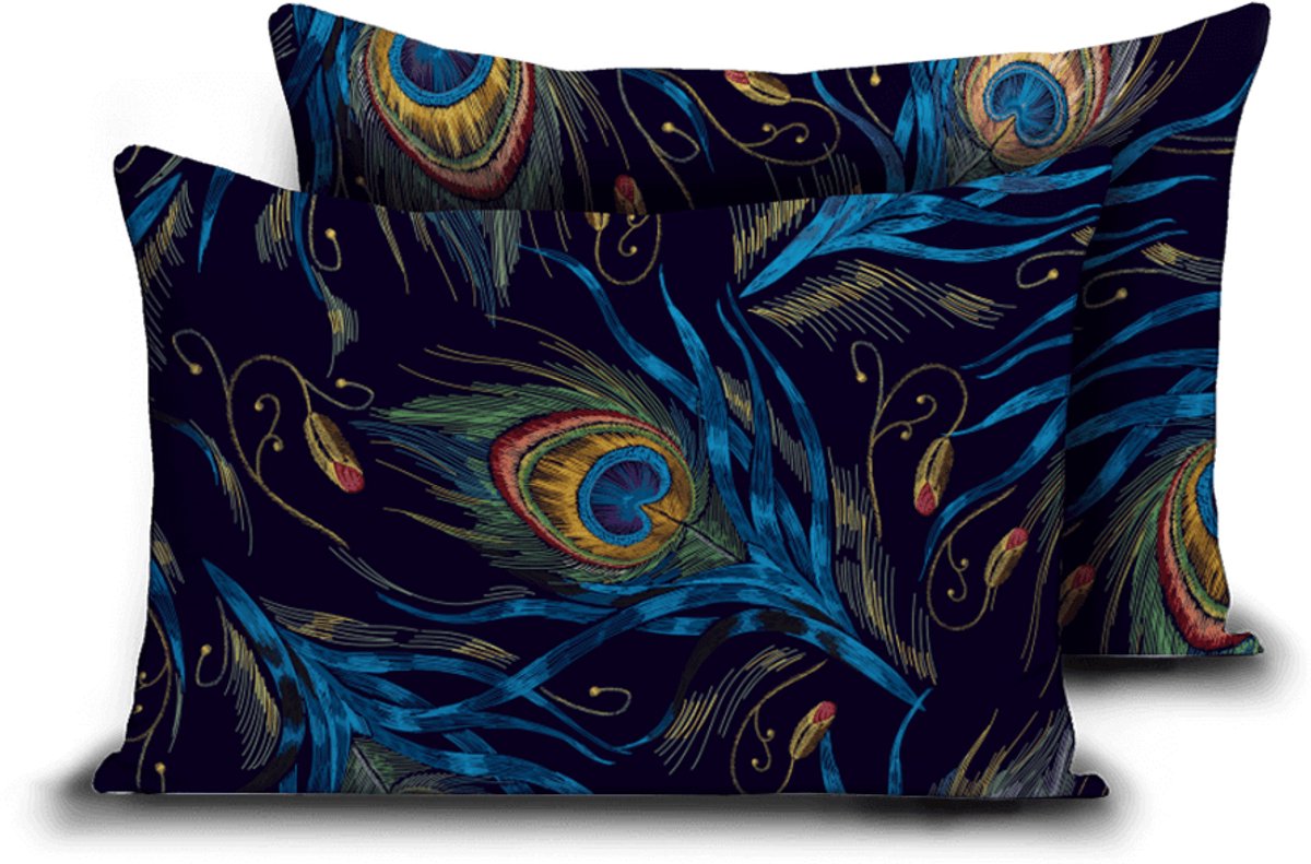Zelesta Comfort Design Kussensloop Set van 2 - Peacock Feathers 80x80cm