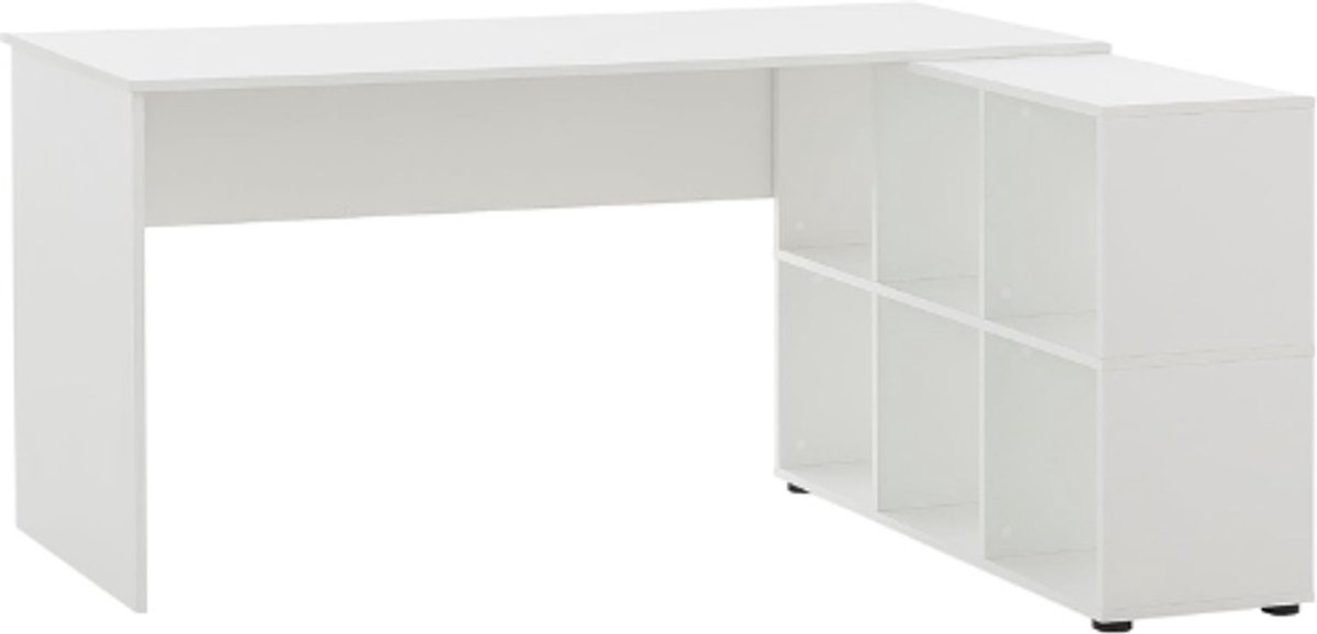 Schildmeyer Schildeyer Rena 500 Bureau Met Regal Wit 150x121,6x73,6 Cm Schrijfbureau Met Boekenkast En Opbergvakken Thuiskantoor Werkplek Computer Bureau