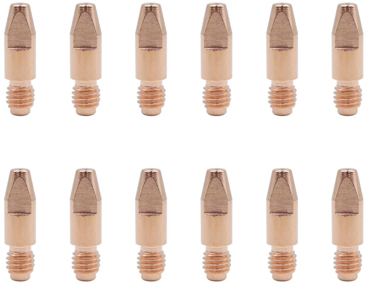 Dailygoods- Gaslassproeiers Set van 12 - M8 Contactpunten 0,8 mm - Rood T2-Koper - Voor MIG/MAG Apparaten - Duurzaam en Glad Binnenwerk - Lasmondstuk