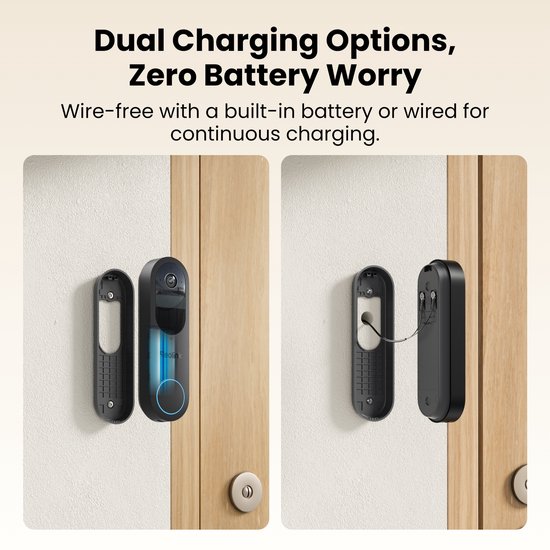 Reolink 2K 4MP Batterij-deurbel - Slimme Detectie & Chime Inbegrepen - 2.4/5GHz WiFi - Nachtzicht - Tweerichtingsspraak - D340B met Chime+64GB SD-kaart — afbeelding 3