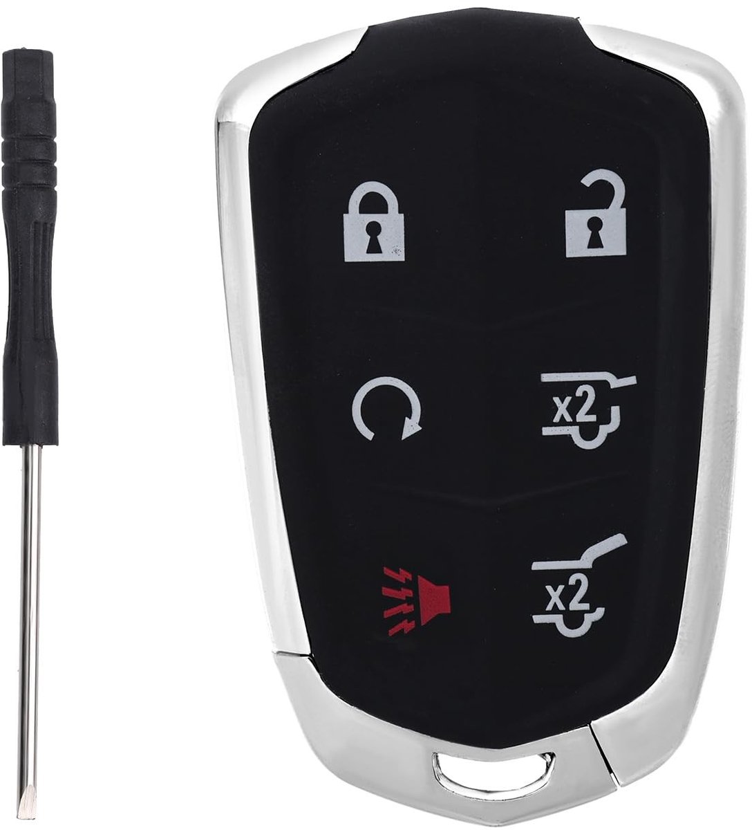 Dailygoods- Sleutelhangerbehuizing - Vervangende Autosleutelhouder - 6,9 x 4,5 cm - Kunststof - Antidiefstal - Inclusief Schroevendraaier - Autosleutel