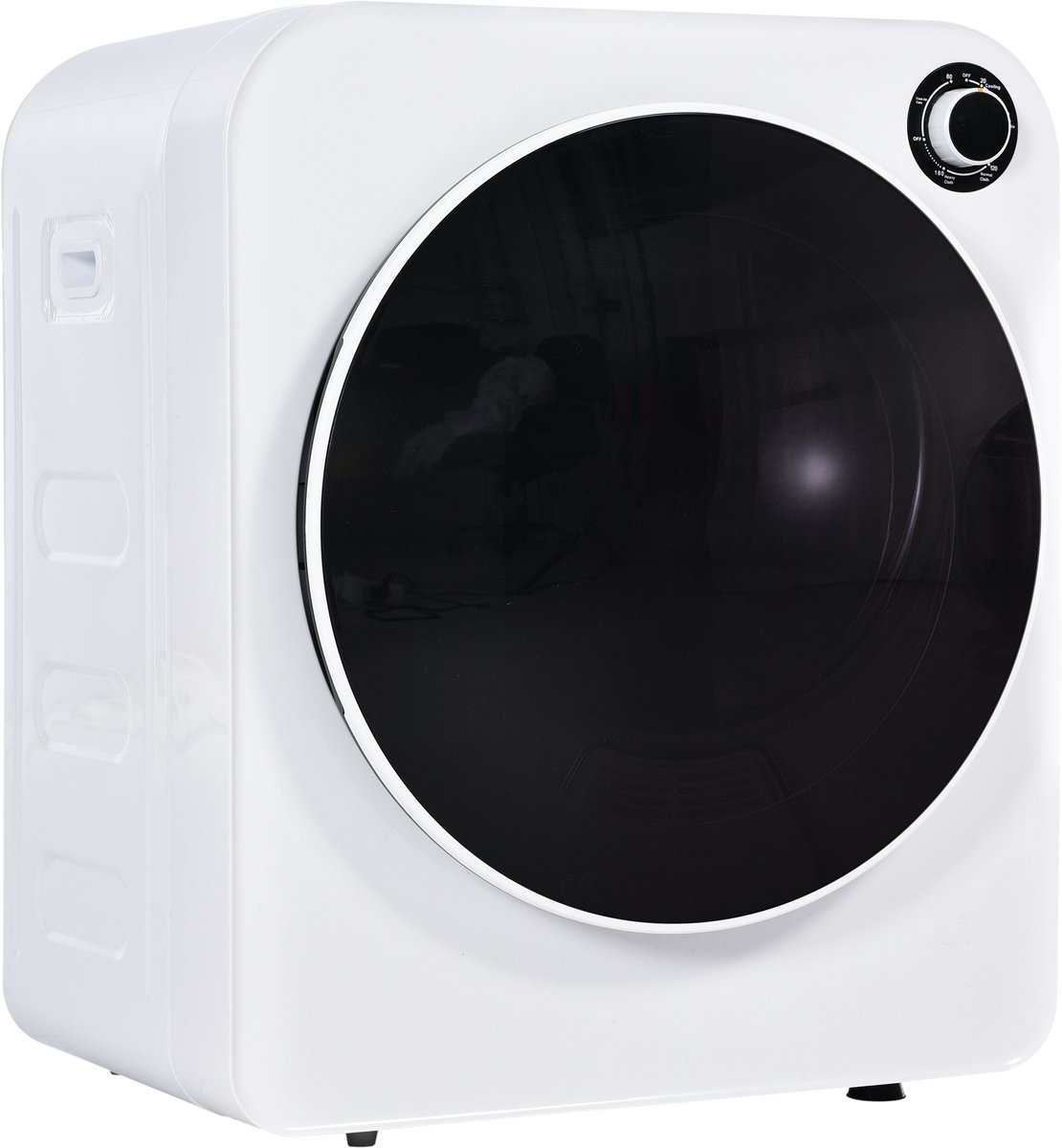 Mini Wasdroger - Compacte Afvoerdroger - RVS Trommel - Wandmontage - 3 kg Capaciteit - Voor Klein Appartement - 49x39x59 cm - Wit