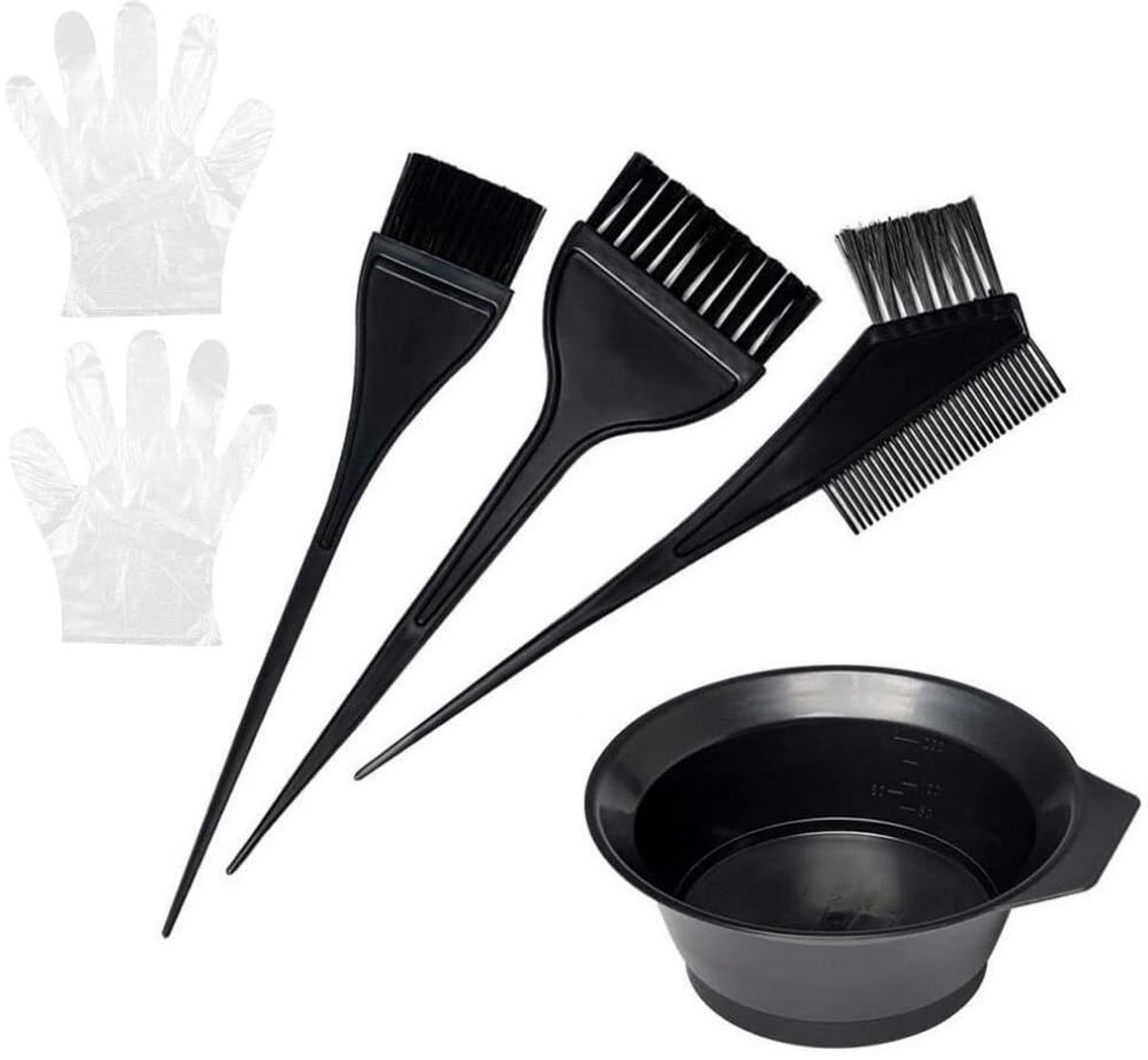 ZEYNOMAX- Haarverfkwasten 4-delige Set - Menggereedschap - Hittebestendig - Antistatisch - Herbruikbaar - Hoogwaardig Kunststof/Nylon - Haarkleurset