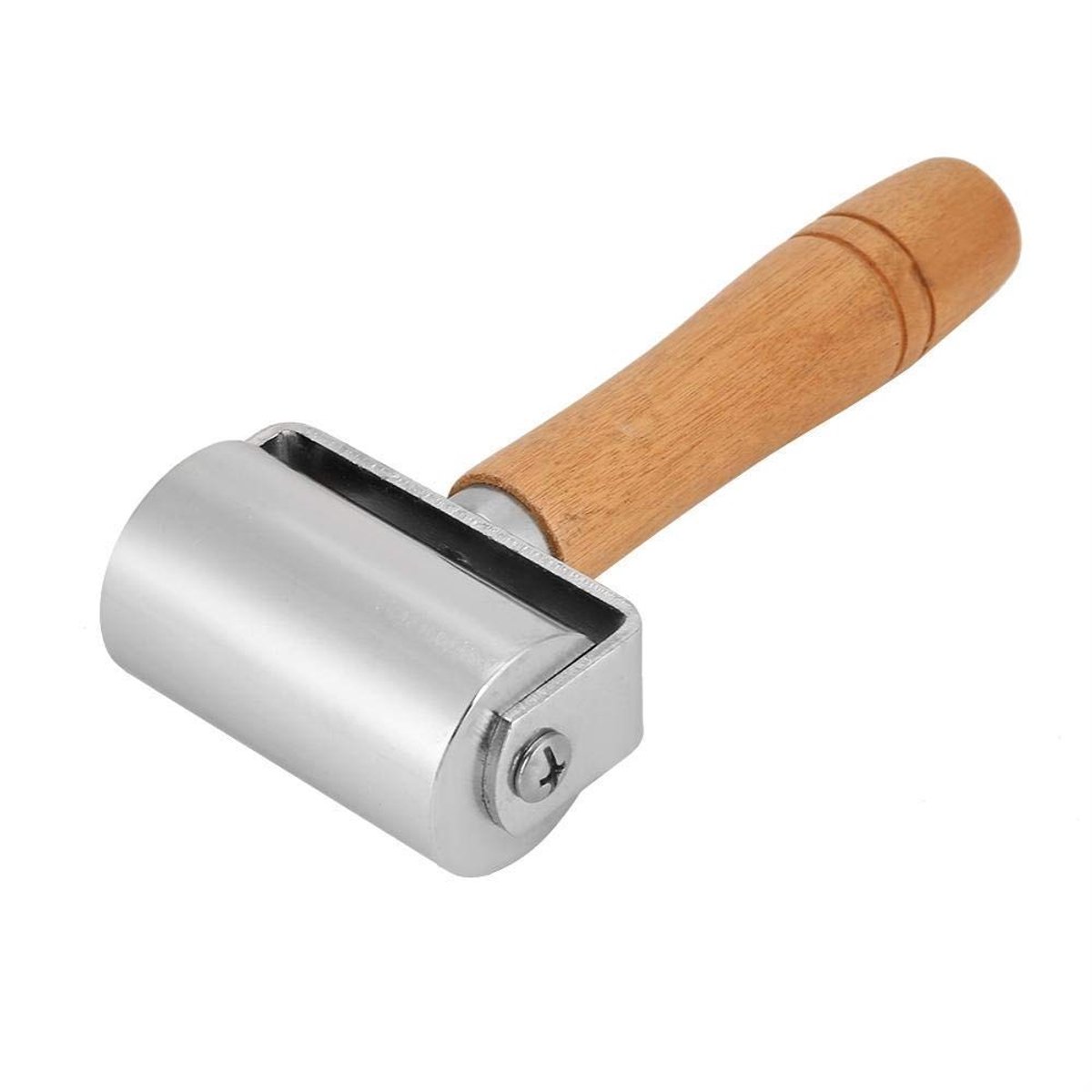 ZEYNOMAX- Leerroller Houten Handvat - Koolstofstaal - Antislip - 3 Maten - 100mm/60mm/26mm - Geëlektroplateerd oppervlak - Leerpers