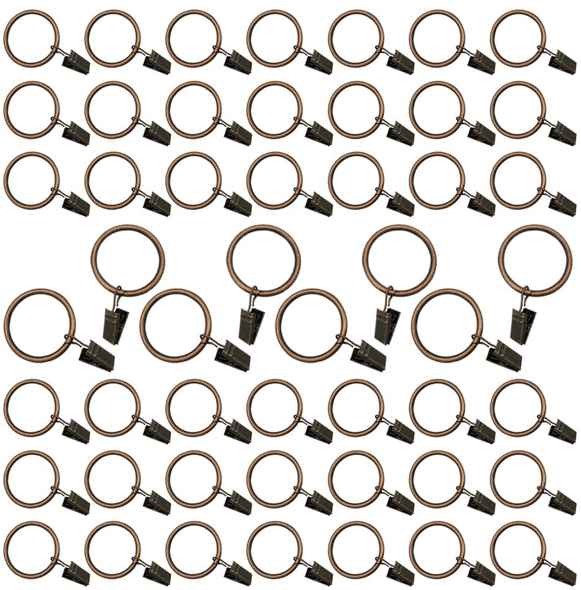 Dailygoods- Gordijnroede Ringclips 38 mm - 50 Stuks - Sterk - Hoge Kwaliteit - Roestbestendig - Duurzaam - Gordijnhaken