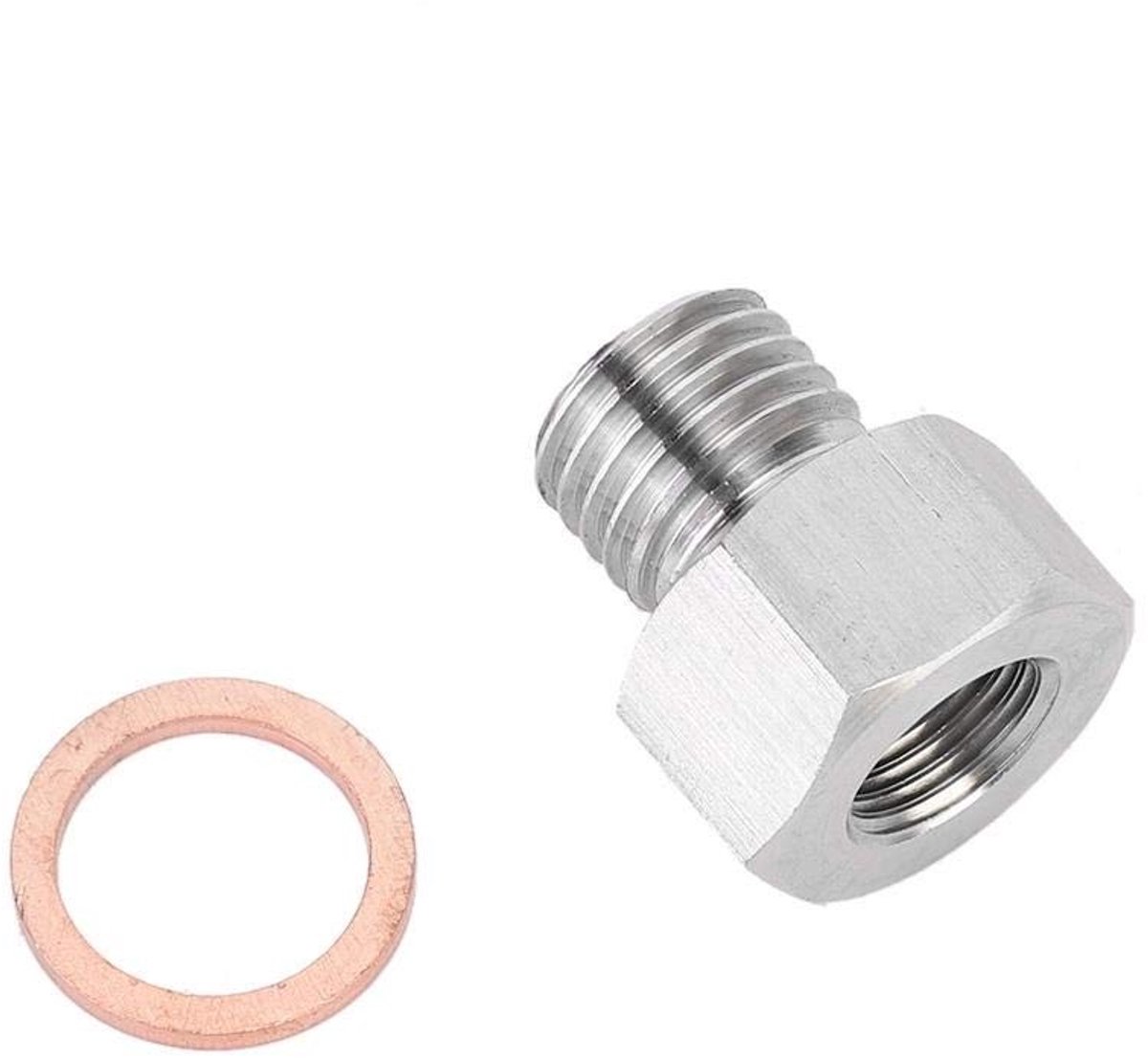Dailygoods - Fitting Adapter - 1/8" Vrouwelijk naar Metrisch M12X1.5 Mannelijk - Roestvrij staal - Precisie adapter - Hoogwaardige verbinding - Ge...