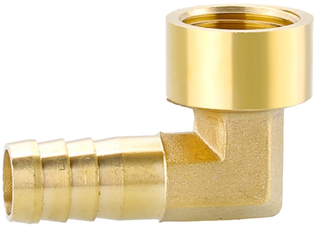 Dailygoods- Slangfitting Messing - 1/2" Elleboog 90 Graden - Slangkoppeling - Slangstuk - Lekvrije Verbinding - Duurzaam Ontwerp