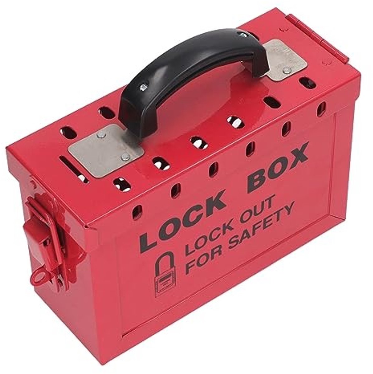 Dailygoods- Tagout-box Draagbaar - Roestvrij Staal - Ergonomisch Handvat - Beveiligd Vergrendelingsmechanisme - Plaats voor 12 Hangsloten - Slijtvast en Vochtbestendig - Lockout Box