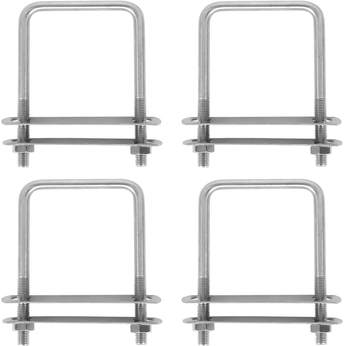 Dailygoods- Beugelschroeven M10 - 4 x U-bouten 80 mm x 150 mm - Roestvrij Staal - Beugelklem - Hekbevestiging - Hoog Draagvermogen - Beugelbouten