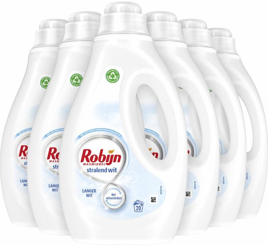 Détergent liquide Robijn Radiant Wit - 6 x 20 lavages - Paquet économique