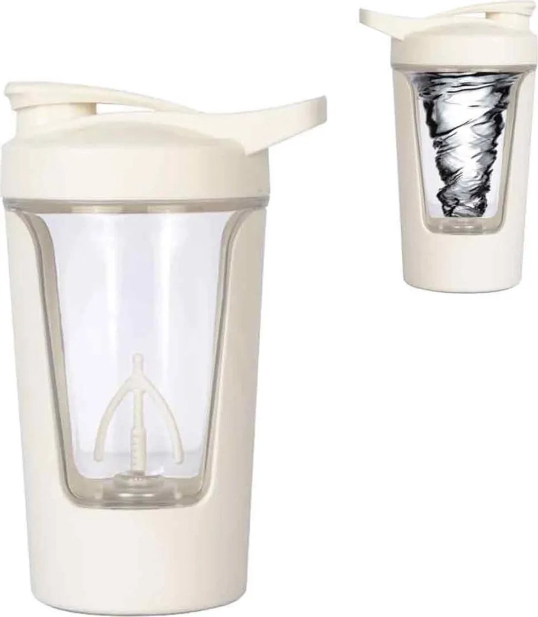 Elektrische shakerbeker voor proteïne, oplaadbare shakerbeker via USB, draagbare mengbeker met automatische mengfunctie, geschikt voor proteïnepoeder en koffie, 450 ml.