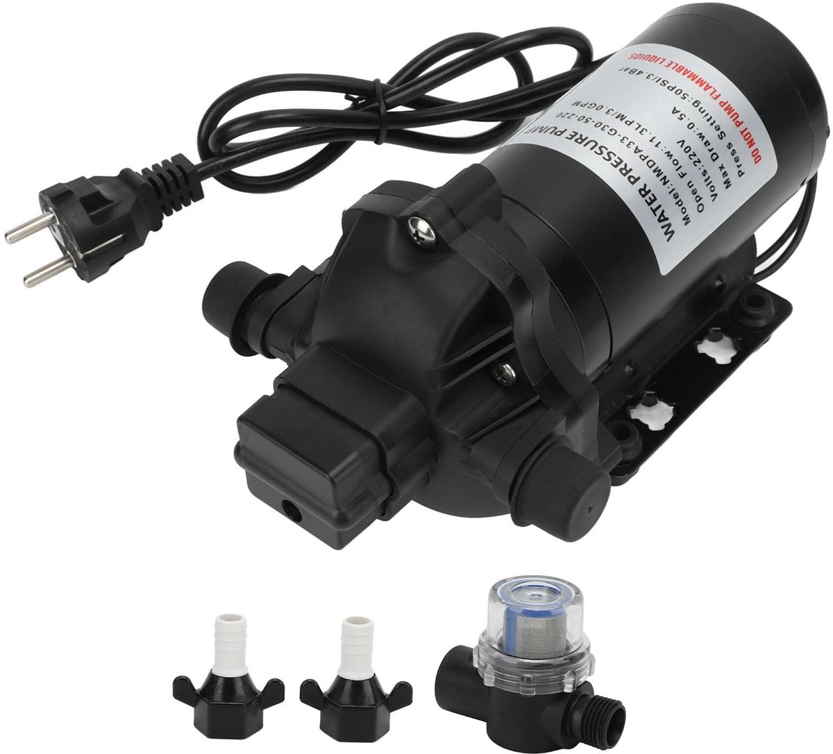 Allecto - Water Diaphragm Pump - 11.3LPM - 50PSI - Voor Boot en Caravan - Hoogwaardige Pomp - Betrouwbaar en Efficiënt - Geschikt voor Watersysteme...