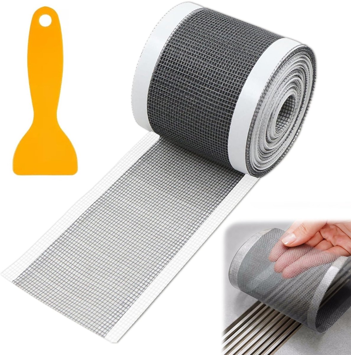 Allecto - Drain Hair Catcher - Afvoer Haarfilter - Hoge Temperatuur & Corrosiebestendig - Grijs - Voor Douches & Badkuipen - 70mm x 10m