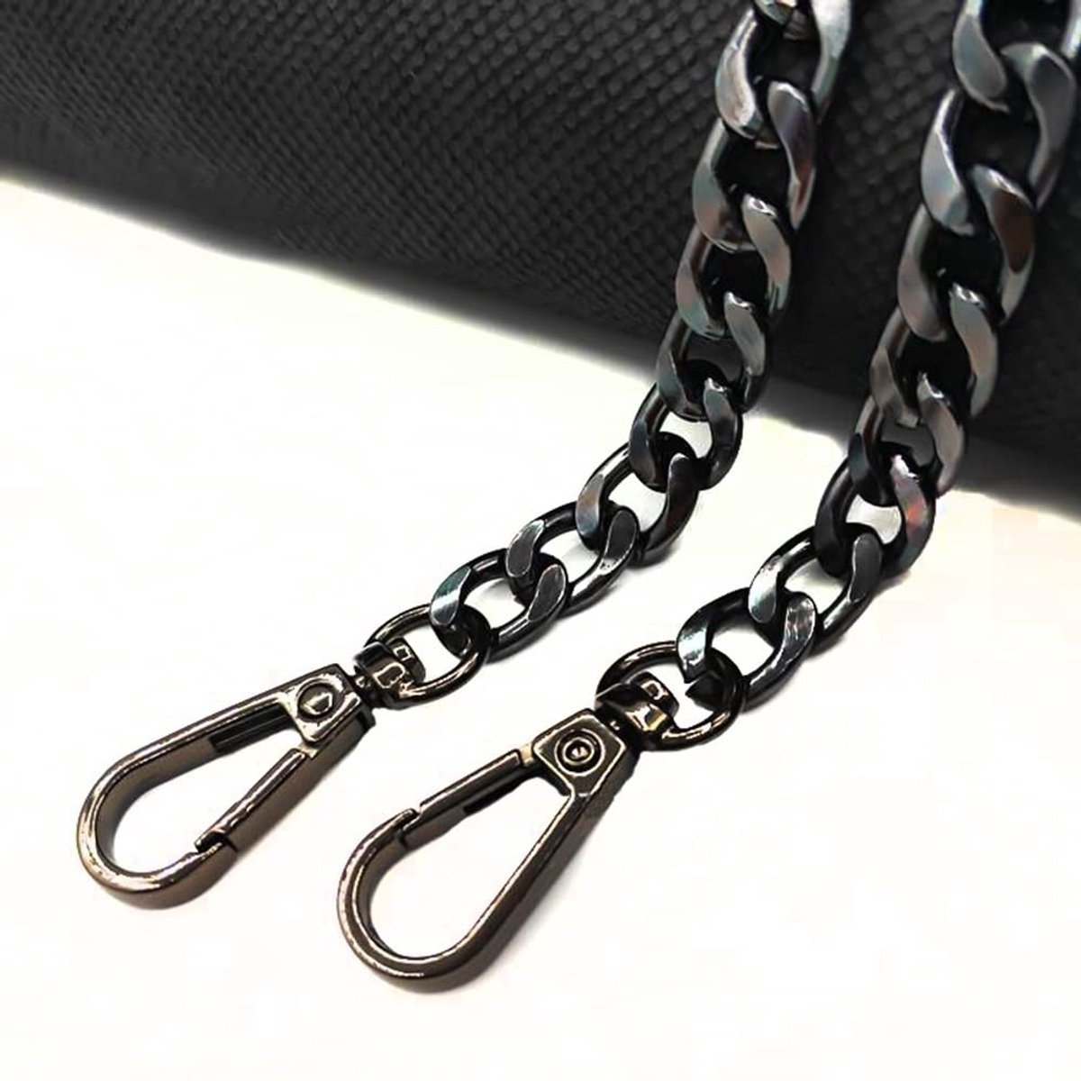 MTTProducts - Pocket Chain - Aluminium Chain - 40 cm - Zwart - Schouderband - DIY Woven Pocket Strap - Handbag Accessoire