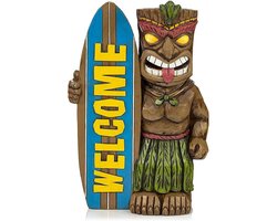 KENANLAN Tiki Tuinbeeld Surfboard Ornament - 19x13x8 cm Weerbestendig Decoratie