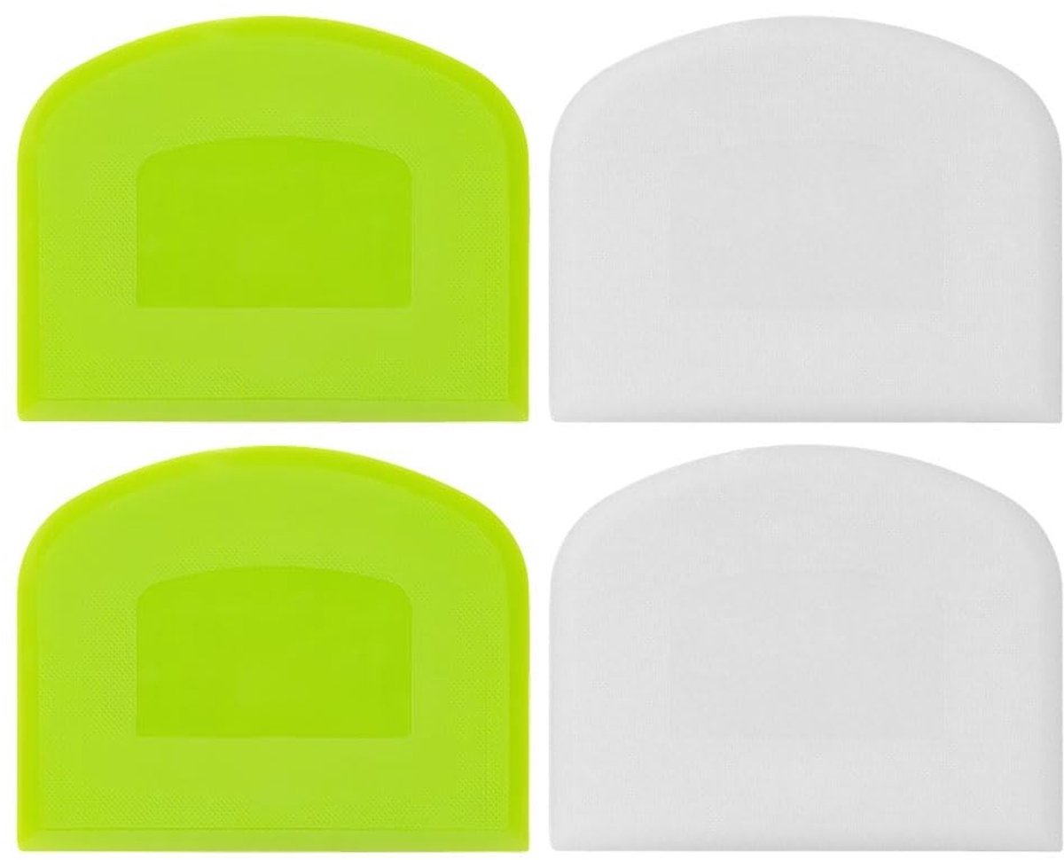 MTTProducts - Deegschraper Set - Perfect voor Bakken - 4 Stuks - Duurzaam Plastic - Ideaal voor Taarten en Brood - Makkelijk te Reinigen