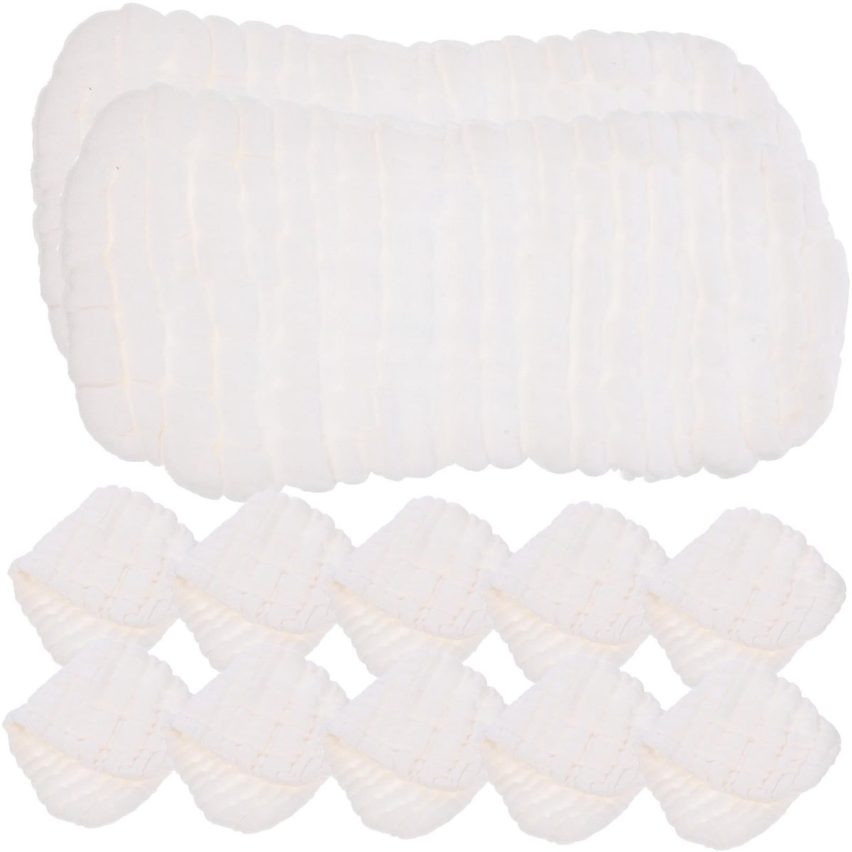 NTHProducts - Herbruikbare Luiers - Absorberende Inlegzolen - Innovatief Peanut Vorm - Witte Kleur - Ademend Katoen - Geschikt voor Baby's - 10 Stuks