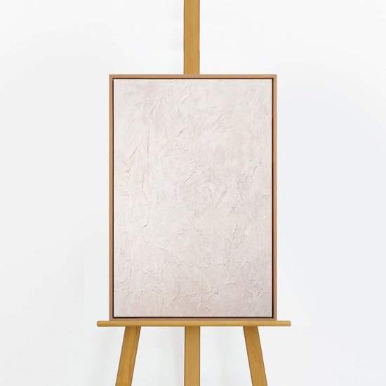 YS Schilderij "Het Fluisteren van de Tijd" - Handgeschilderd canvas schilderij - Wanddecoratie Moderne kunst - Beige - Blauw - Muurdecoratie woonkamer - Slaapkamer decoratie - Kamer accessoires - Abstract schilderij met blauw Wood 60x40