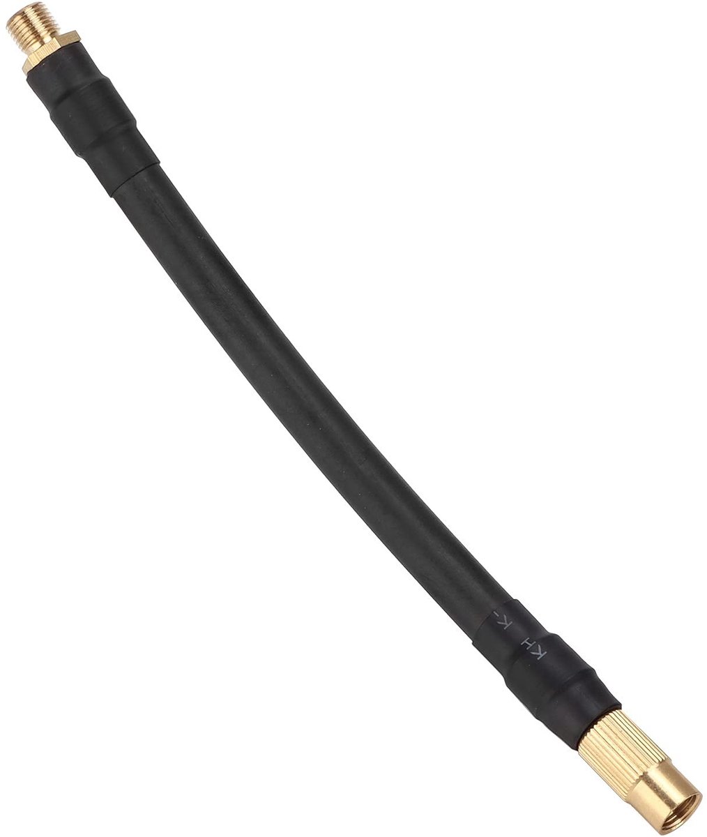 Allecto - Bandenpomp Verlengslang - Luchtklep - Rubber en Koper - Zwart - Geschikt voor Elektrische Inflator - 6.3 inch