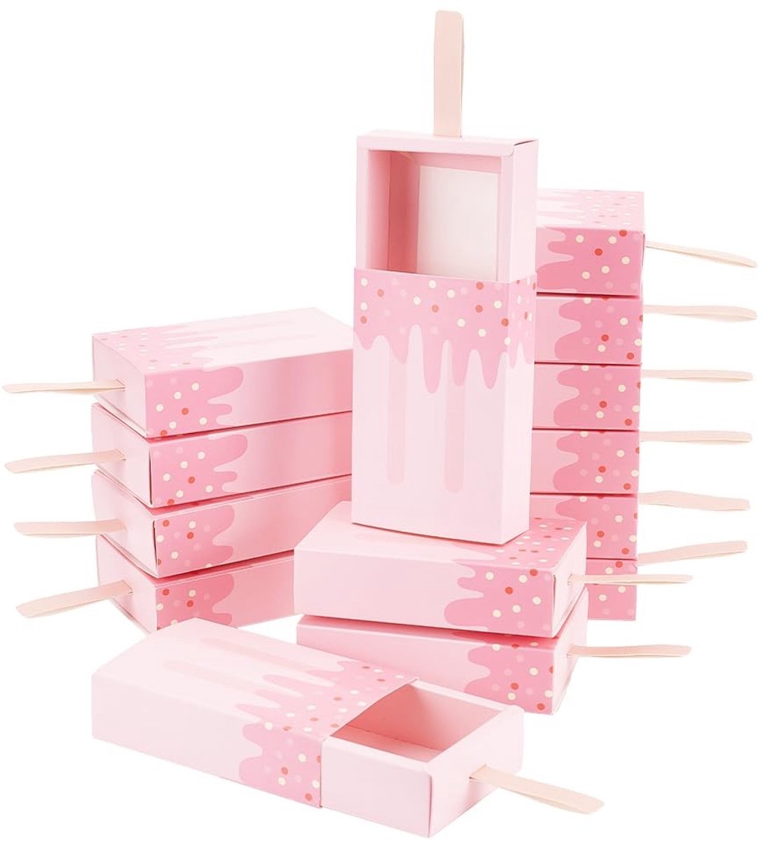 Allecto - Papieren IJsje Dozen - 20 Stuks - Schattige Cadeauverpakkingen - Roze - Feestelijke Snoepdozen - Geschikt voor Verjaardag en Bruiloft
