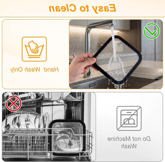 RVS Spatdeksel voor Airfryer, Fijnmazig Vet Spatdeksel, Herbruikbare Keukenaccessoires voor Gezond Koken, Bescherming tegen Spatten en Vet — afbeelding 4