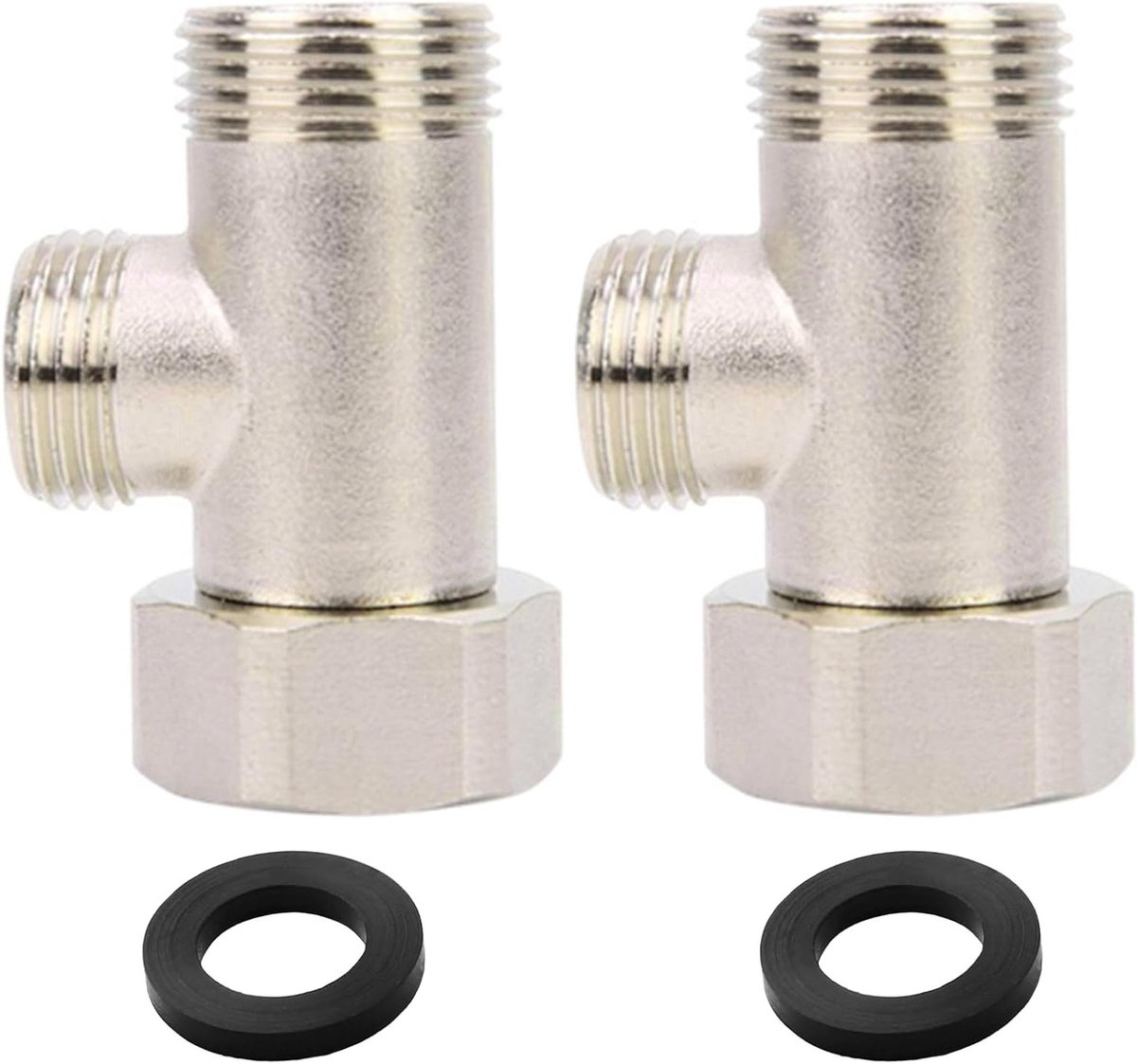 T-Shaped 3-Way Valve voor Toiletverbinding, Corrosiebestendige Adapter met Wasmachine en Dichtband, Ideaal voor Douche en Inverter Installatie