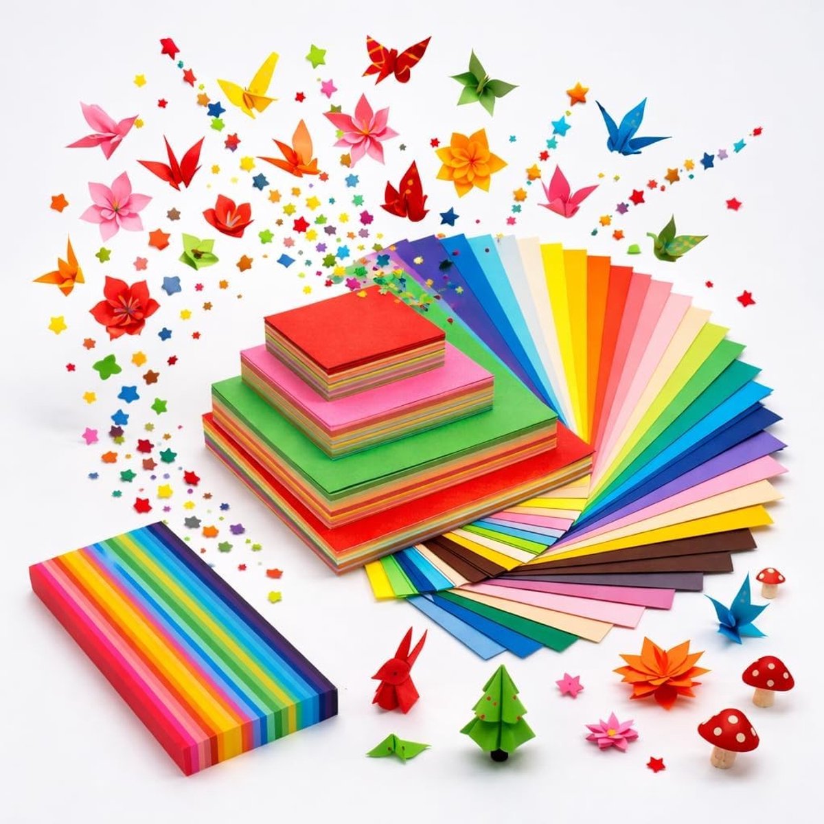 1750 Origami Papierstreifen in 20 Kleuren voor Creatief Falten, DIY Projecten en Decoratie Thuis, Geschikt voor Kinderen en Volwassenen