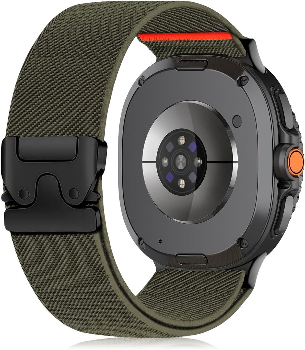 Elastische Sportband voor Galaxy Watch 8 en 8 Classic - 40 mm en 44 mm - Groene Parachute Sluiting voor Mannen en Vrouwen