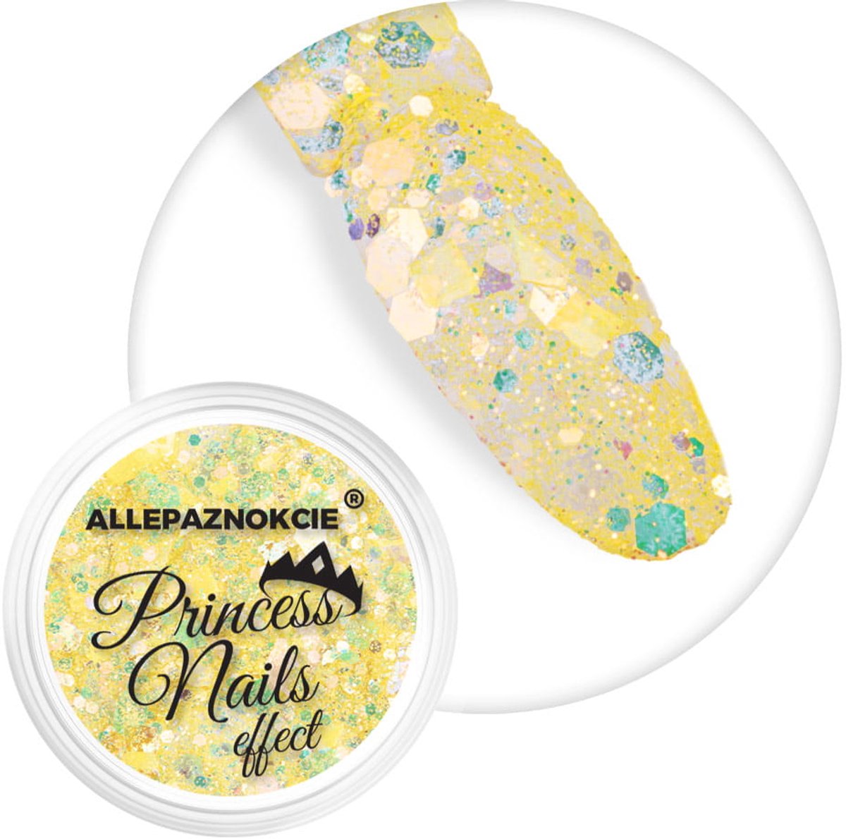 Allepaznokcie Princess Nails - Kleurpoeder - 1g - Glanzende Deeltjes - Diverse Vormen