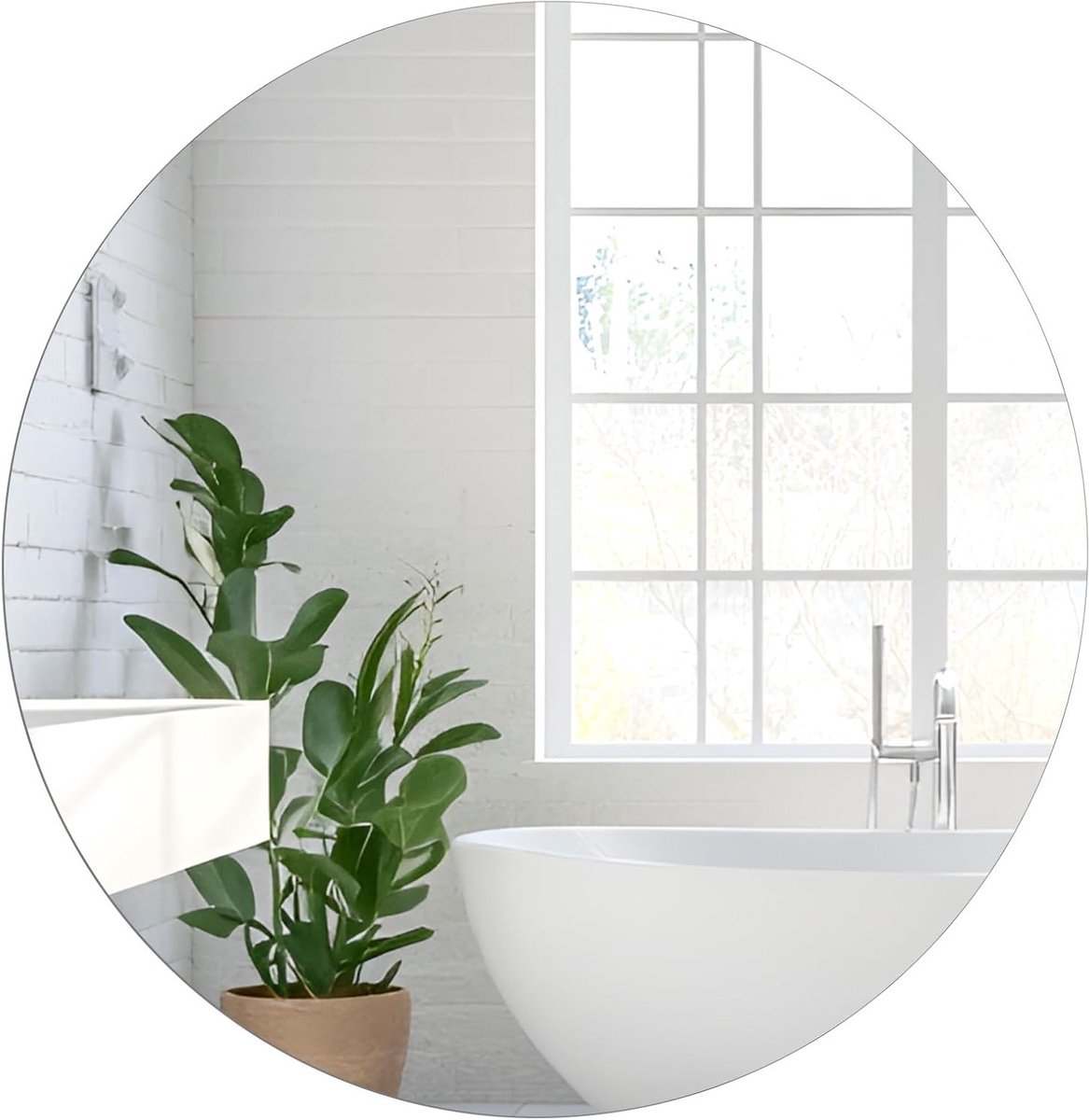 Ronde 25 cm Zelfklevende Spiegel van HD Glas, Perfect voor Muur en Tafel, Ideaal voor Woonkamer, Slaapkamer en Hal, DIY Decoratie