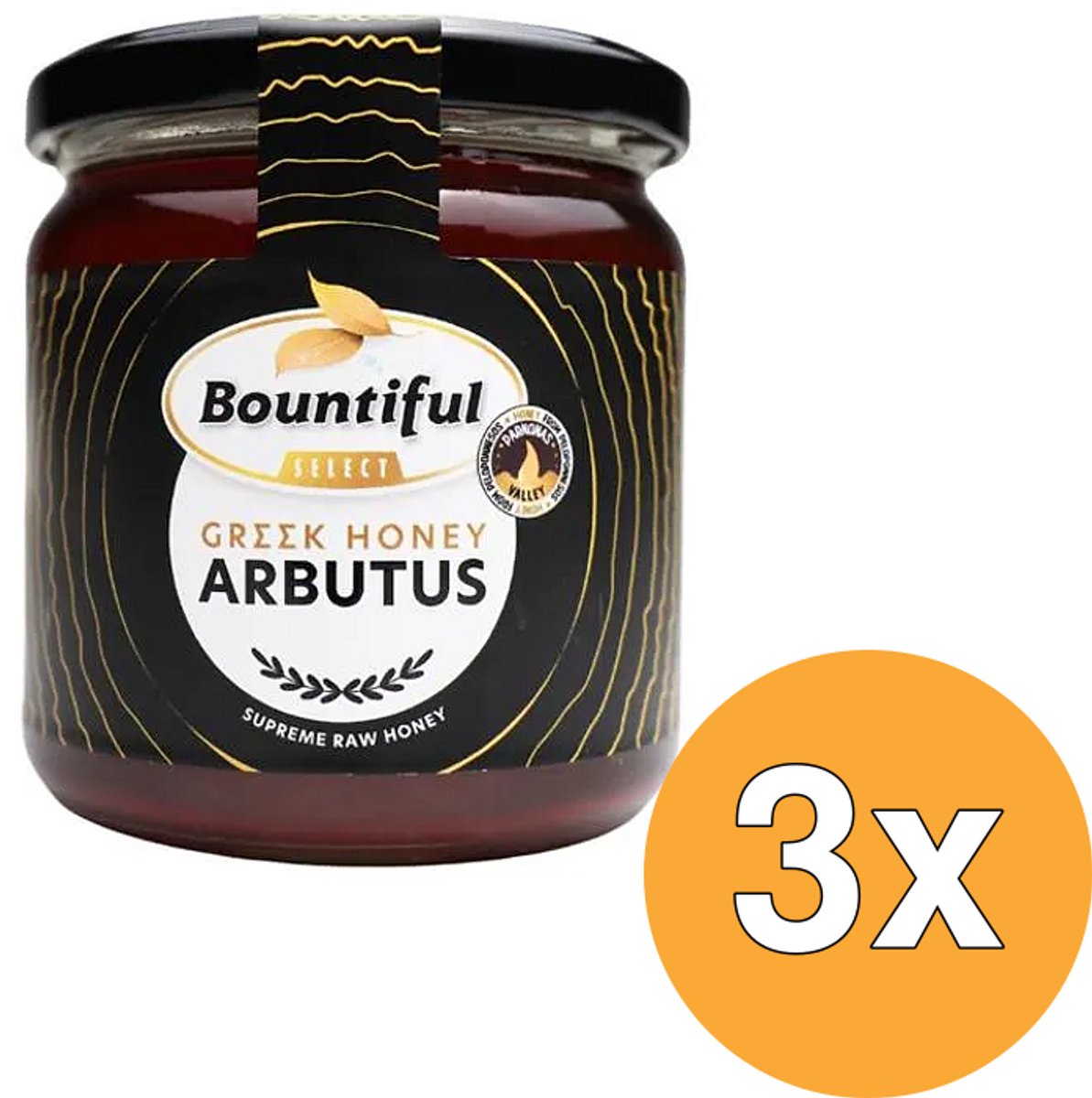 3x Bountiful Griekse Rauwe Honing Arbutus (500 gr)