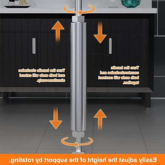 Verstelbare telescopische steunstangen 28-42 cm, plafondsteun tot 300 kg, ideaal voor deur- en kastondersteuning, stevige hefstangen en meubels. van Merkloos	 — afbeelding 5