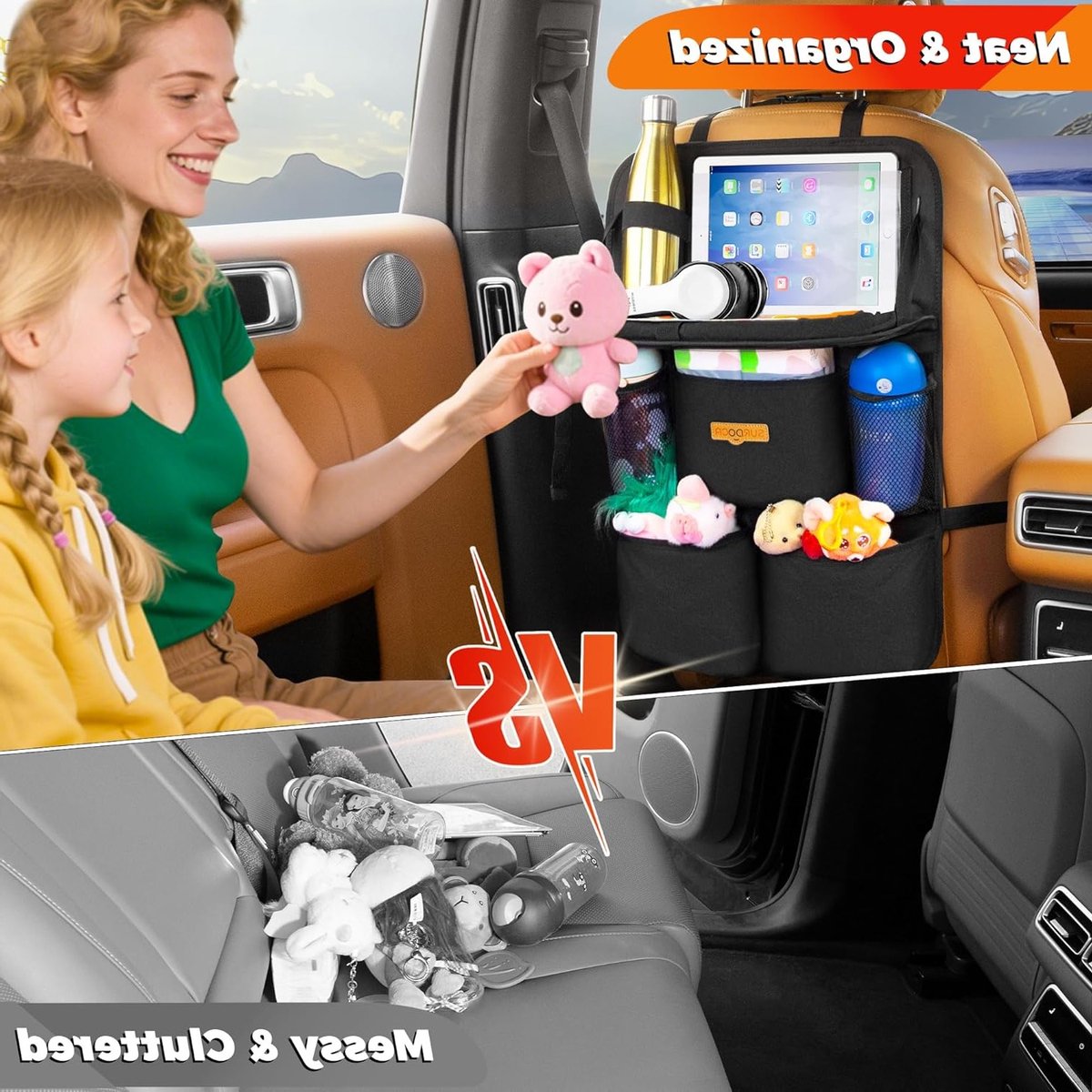 Thijox - Autostoelorganizer met Klaptafel, 7 Vakken, Tablettas, Hangende Achterbank-Organizer voor Kinderen en Reizen, Universeel voor de Meeste Auto' – foto 6