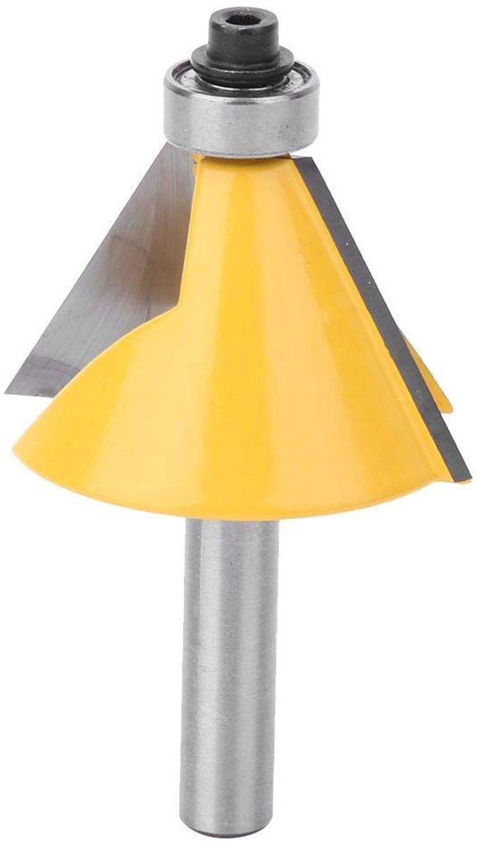 aladdien - Vouwfrezen - Houtbewerking - 8 mm schacht - Schuin snijden - 30° - Router bit met lager - Geschikt voor massief hout