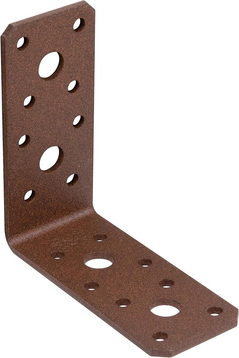Hoekverbinder - Hekbeslag - Hekwerk Verstevigen - Decoratief Ontwerp - 90x90x40 mm - Roestbruin
